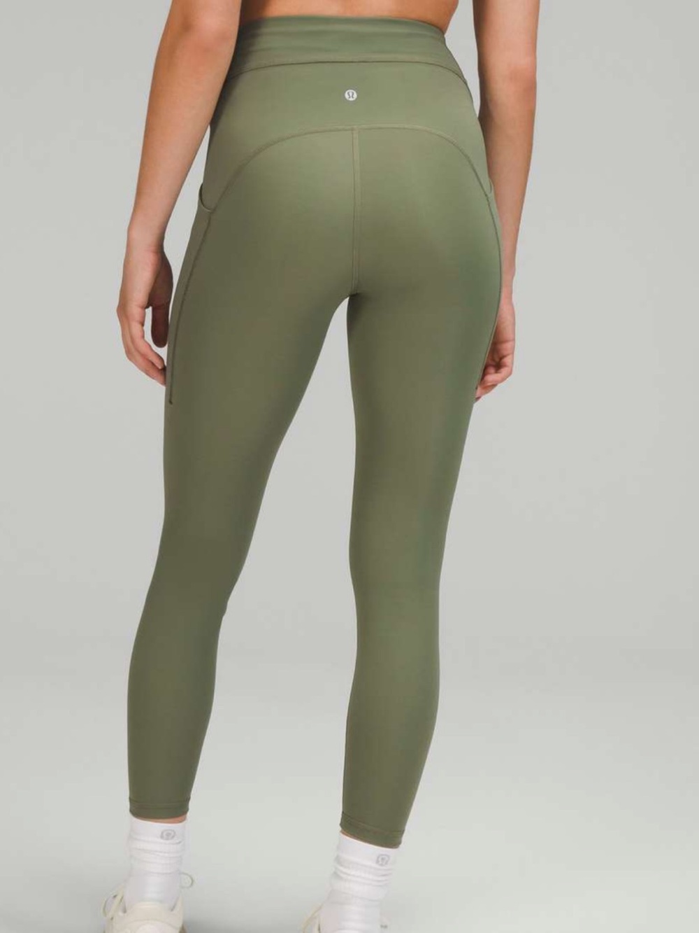 lululemon athletica power thru high rise Leggings — Olive Green